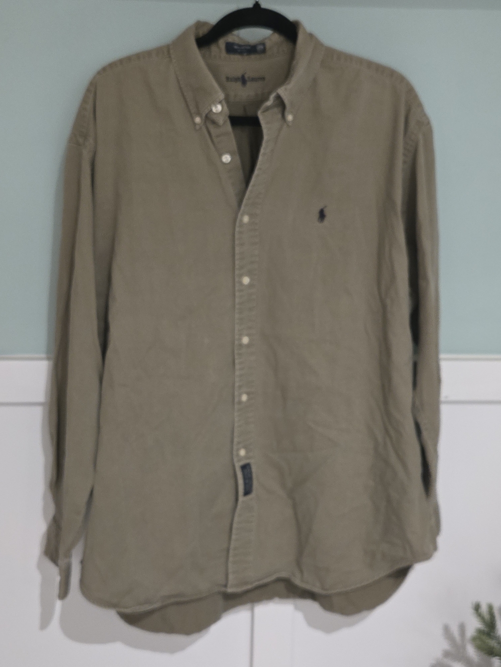 Polo by Ralph Lauren Men's Olive Button-Down Shirt